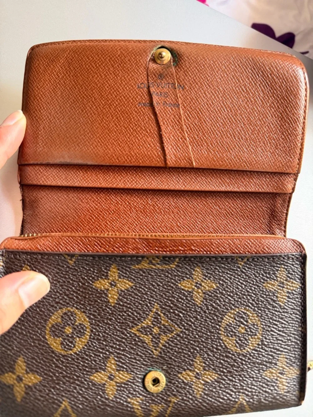Louis Vuitton Brown Monogram Canvas Key Pouch Wallet with Gold Button - Picture 8 of 11